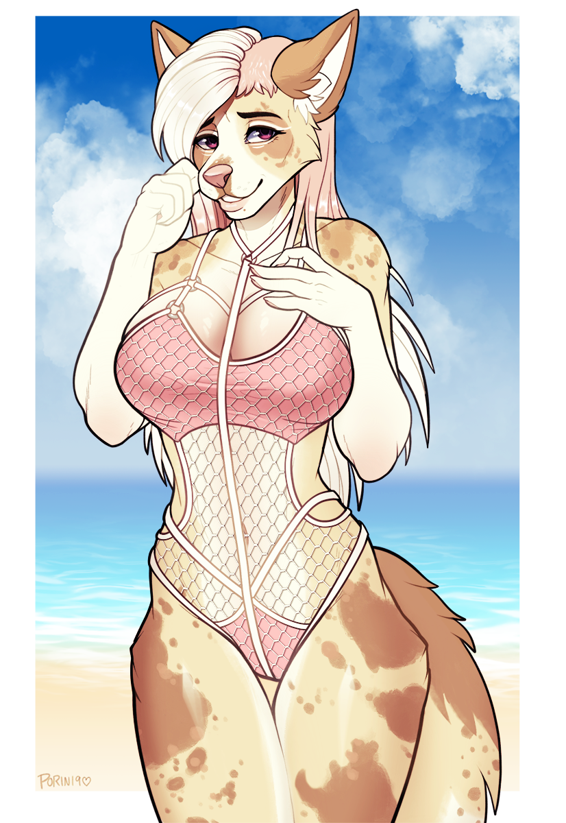 anthro beach belly_cutout big_breasts breasts clothing curvy_anthro curvy_female curvy_figure cutout embarrassed female fishnet_clothing fishnet_swimwear fluffy fluffy_tail hair hourglass_figure hourglass_figured_anthro hourglass_figured_female inner_ear_fluff long_hair navel pink_clothing pink_eyes pink_hair pink_one-piece_swimsuit pink_swimwear seaside smile solo swimwear tail thigh_up translucent translucent_clothing translucent_swimwear tuft wide_hipped_anthro wide_hipped_female wide_hips porin reign_(scfiii) canid canine canis domestic_dog mammal 2019 alpha_channel digital_media_(artwork) hi_res