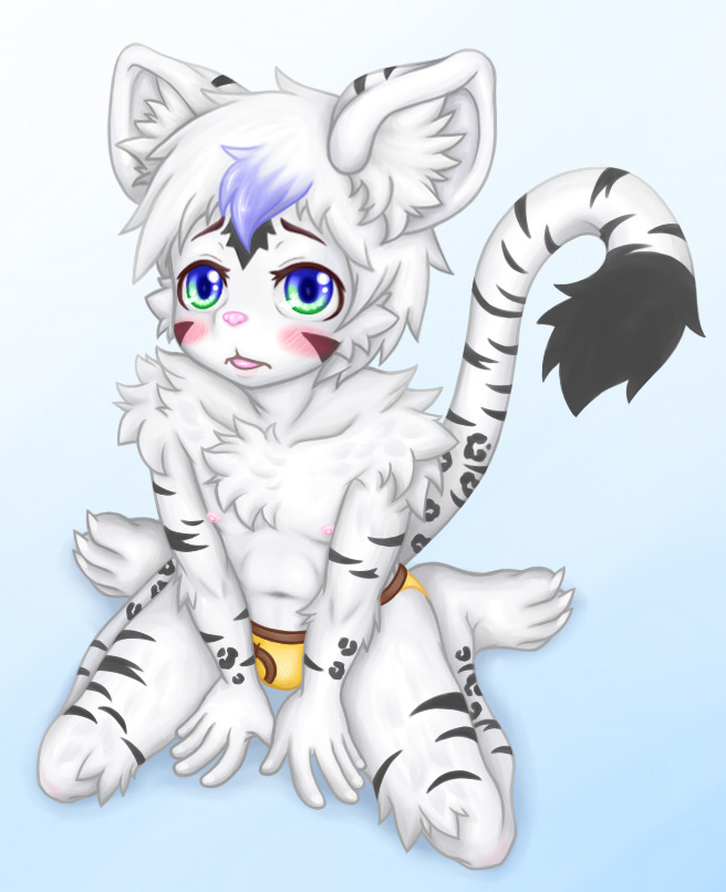 anthro blep blue_eyes blue_hair blush clothing dipstick_tail fluffy fur glistening glistening_eyes green_eyes grey_body grey_fur grey_spots grey_stripes hair inner_ear_fluff looking_at_viewer male markings multicolored_eyes multicolored_hair nipples pink_nipples pink_nose solo spots spotted_body spotted_fur striped_body striped_fur stripes tail tail_markings tongue tongue_out tuft two_tone_eyes two_tone_hair underwear white_body white_ears white_fur white_hair white_inner_ear_fluff young young_anthro coarix darkinian felid feline hybrid jaguar mammal pantherine tiger