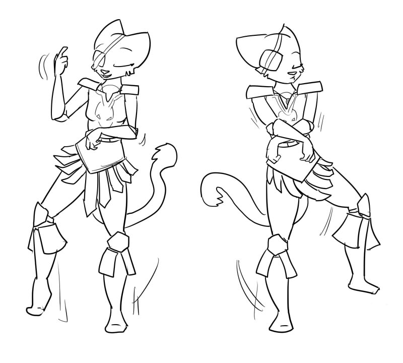 anthro armor dancing female korean solo tail unknown_artist gangnam_style microsoft prequel_adventure the_elder_scrolls katia_managan felid khajiit mammal black_and_white meme monochrome sketch