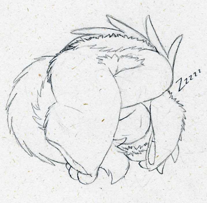 curled eyes_closed lying male on_side sleeping snoring solo sound_effects vowelless vowelless_sound_effect zzz petrock disney lilo_and_stitch fan_character ovni alien experiment_(lilo_and_stitch) graphite_(artwork) monochrome traditional_media_(artwork)