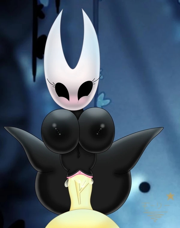 anthro big_breasts bodily_fluids breasts duo female first_person_view genital_fluids genitals huge_breasts human_penetrating male male/female nipples non-mammal_breasts non-mammal_nipples penetration pussy solo_focus vaginal vaginal_fluids vaginal_penetration superstarplasma hollow_knight team_cherry hornet_(hollow_knight) arthropod human mammal