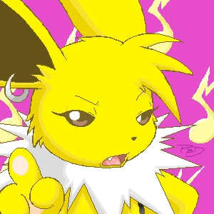 brown_eyes ear_piercing ear_ring electricity female musical_note musical_symbol piercing ring_piercing solo symbol aquabunny nintendo pokemon shockette_lavee eeveelution generation_1_pokemon jolteon pokemon_(species) 1:1 low_res