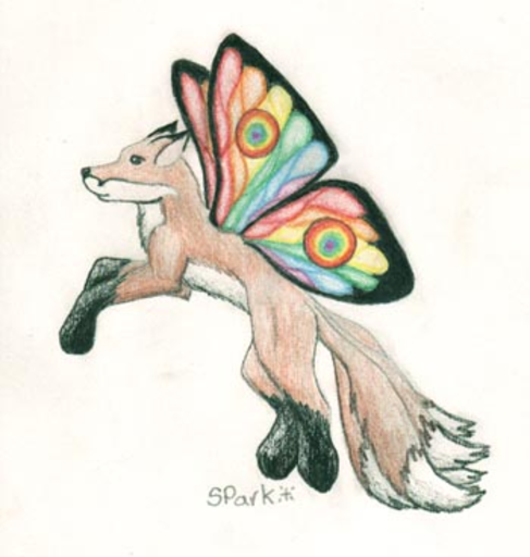 antennae_(anatomy) female feral multi_tail solo tail stephanie_park alynna canid canine fairy fox mammal