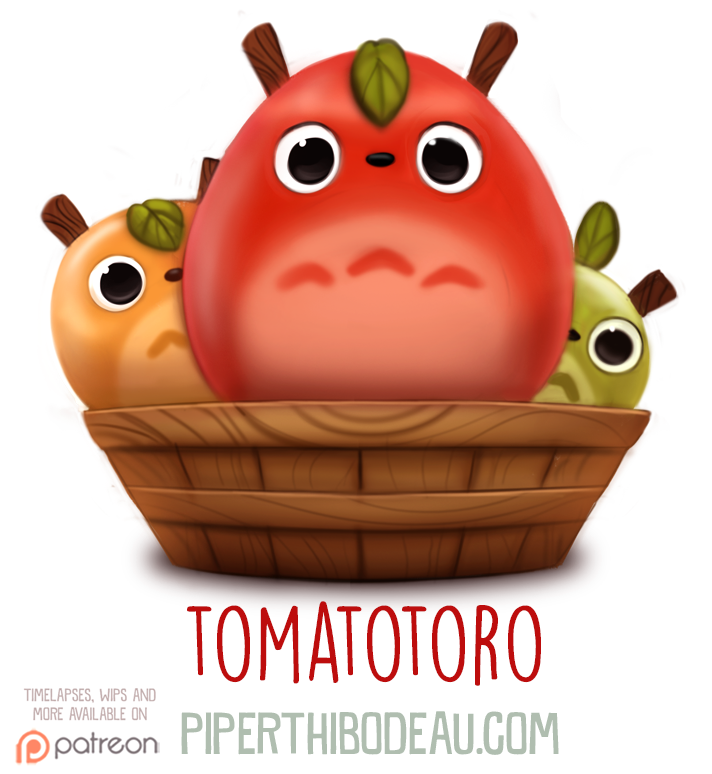 ambiguous_gender barrel black_eyes feral food fruit group humor leaf plant pun simple_background text tomato vat visual_pun white_background piper_thibodeau ghibli my_neighbor_totoro totoro digital_media_(artwork) digital_painting_(artwork) painting_(artwork) url