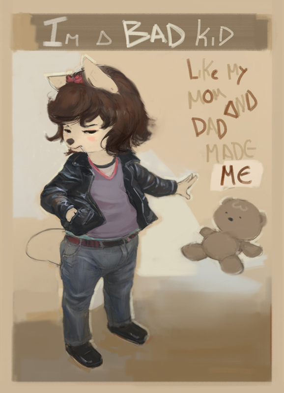 anthro belt bottomwear brown_background clean_diaper clothed clothing denim denim_bottomwear denim_clothing diaper diaper_peekage diaper_under_clothing female footwear fur hand_in_pocket jacket jeans leather leather_clothing leather_jacket leather_topwear lyrics pants plushie pockets shirt shoes simple_background solo tan_body tan_fur teddy_bear text toddler toothpick topwear wearing_diaper young young_anthro young_female wob wob_(character) canid canine mammal 2014 english_text