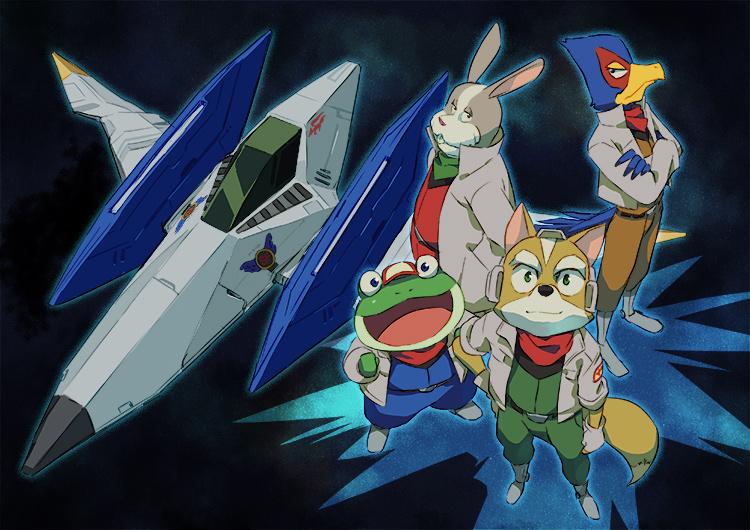 anthro arwing beak blue_eyes clothing fur gloves green_eyes group handwear hat headgear headwear jacket long_ears male open_mouth open_smile red_eyes scarf smile topwear nemurism nintendo star_fox falco_lombardi fox_mccloud peppy_hare slippy_toad amphibian avian canid canine fox frog lagomorph mammal 2020