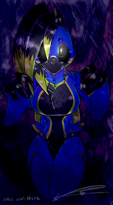 female front_view machine solo 4tlas five_nights_at_freddy's scottgames fan_character requiem animatronic avian bird robot digital_media_(artwork) portrait three-quarter_portrait