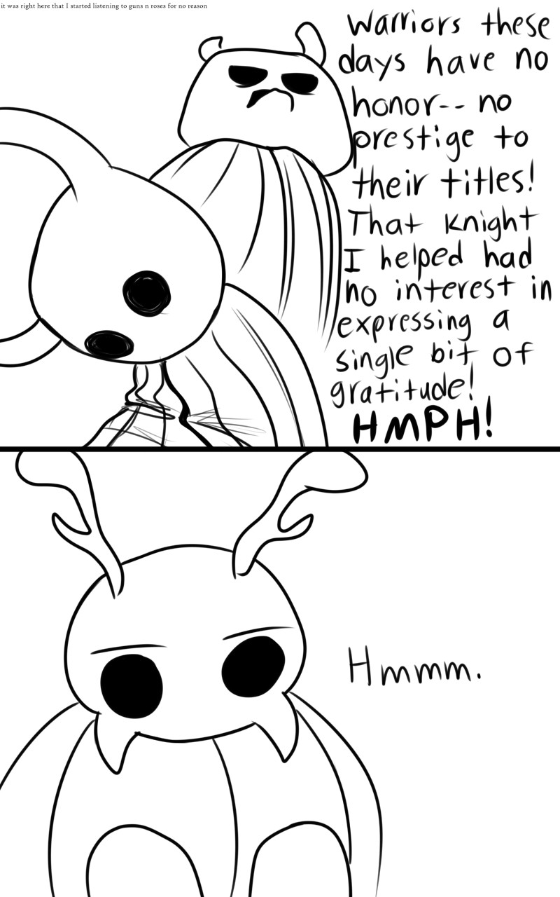 2_horns 2_panel_comic ambiguous_gender antennae_(anatomy) biped black_eyes black_text dialogue duo exclamation_point eyebrows horn male open_mouth simple_background standing talking_to_another text white_background white_head skeletorskeletonized hollow_knight team_cherry bretta_(hollow_knight) the_knight_(hollow_knight) zote_(hollow_knight) arthropod beetle insect 2020 5:8 comic digital_media_(artwork) english_text hi_res monochrome female_(lore)