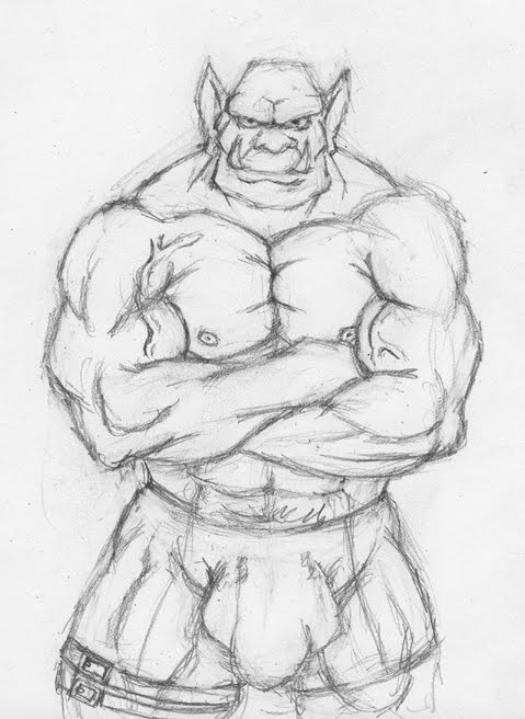 balls_outline bottomwear bulge clothing crossed_arms detailed_bulge genital_outline humanoid_pointy_ears looking_at_viewer male muscular muscular_male nipples pecs penis_outline pointy_ears shorts solo tusks vein veiny_muscles gh-mongo invertedreality trassk humanoid orc black_and_white graphite_(artwork) monochrome sketch traditional_media_(artwork)