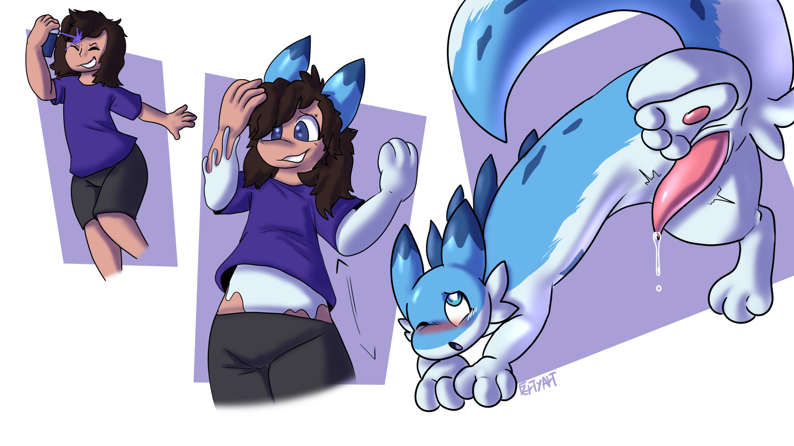 Rule 34 Dev - general:[against_surface anthro bdsm big_breasts  bodily_fluids bondage bottle bound breast_expansion  breast_squish breasts clothing collar container curvy_figure  duo expansion expansion_sound_effect ...