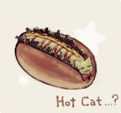 :3 ambiguous_gender armless bow_tie bow_tie_only brown_body brown_text ellipsis eyes_closed feral food hot_cat_(undertale) hot_dog hot_dog_bun legless limbless meat mostly_nude noseless pointy_ears prick_ears question_mark red_bow_tie relish_(food) simple_background solo star tailless tan_body text white_background amamidori undertale undertale_(series) animate_inanimate felid feline food_creature mammal meat_creature 2016 digital_media_(artwork) digital_painting_(artwork) english_text low_res restricted_palette