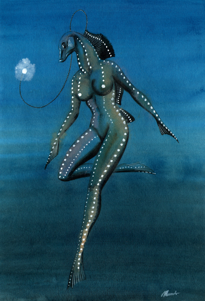 antennae_(anatomy) anthro bioluminescence biped black_sclera breasts featureless_crotch female fin_feet frill_(anatomy) front_view glowing membrane_(anatomy) membranous_frill non-mammal_breasts nude simple_background small_breasts snout solo translucent translucent_body captainninja barreleye fish hybrid marine nereid 2012 full-length_portrait portrait signature