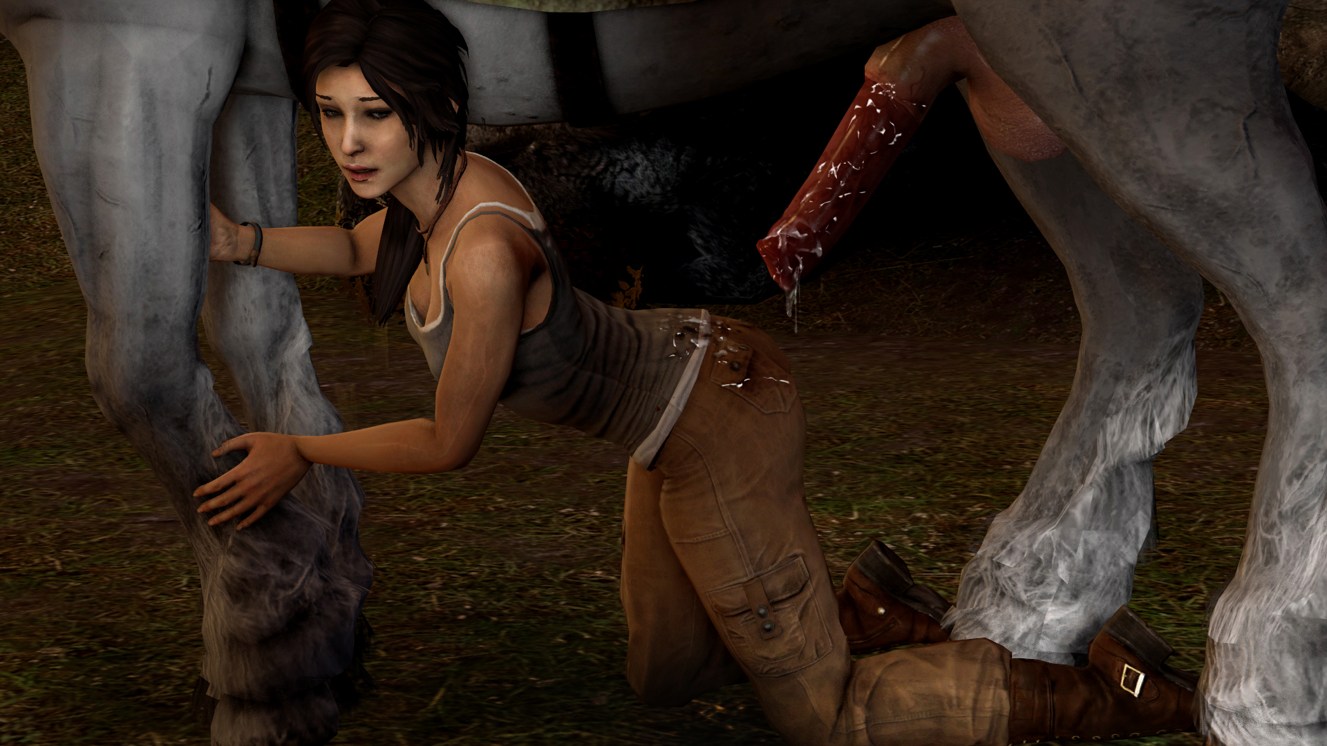 Lara croft with horse