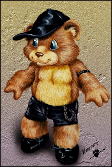 anthro biped black_clothing bottomwear brown_body brown_fur clothing fur leather male plushie shorts solo standing teddy_bear vintage young young_anthro young_male werepuppy bear mammal 1999