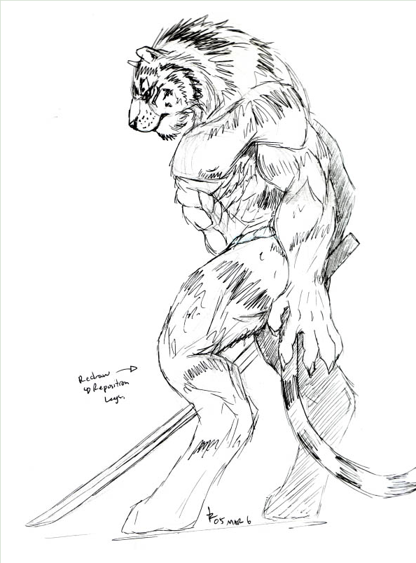 anthro belt katana male melee_weapon muscular muscular_anthro muscular_male nude solo sword tail weapon rwolf felid mammal pantherine tiger greyscale monochrome