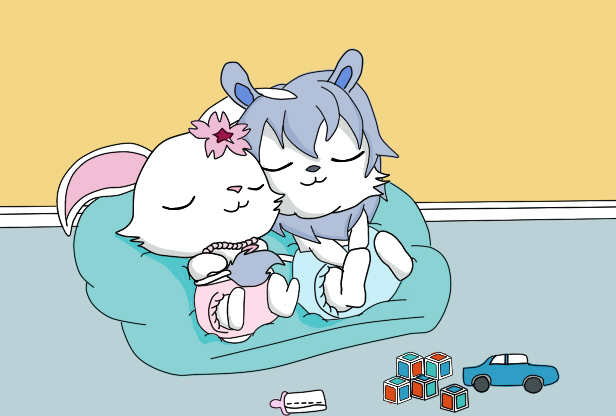 anthro baby block clean_diaper clothed clothing daww diaper diaper_only duo eyes_closed female inside male sleeping topless toy toy_block toy_car toy_vehicle wearing_diaper young young_anthro sararoo jewelpet sanrio sega sega_fave granite_(jewelpet) ruby_(jewelpet) felid hare japanese_hare lagomorph leporid lion mammal pantherine 2013