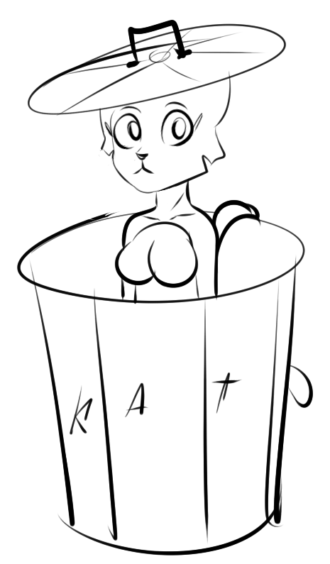 anthro big_eyes big_iris breasts cheek_tuft facial_tuft featureless_breasts female inside_trash_can lid looking_at_viewer nude solo text trash_can tuft gold-white-kott microsoft prequel_adventure the_elder_scrolls katia_managan domestic_cat felid feline felis khajiit mammal 2022 digital_media_(artwork) english_text monochrome