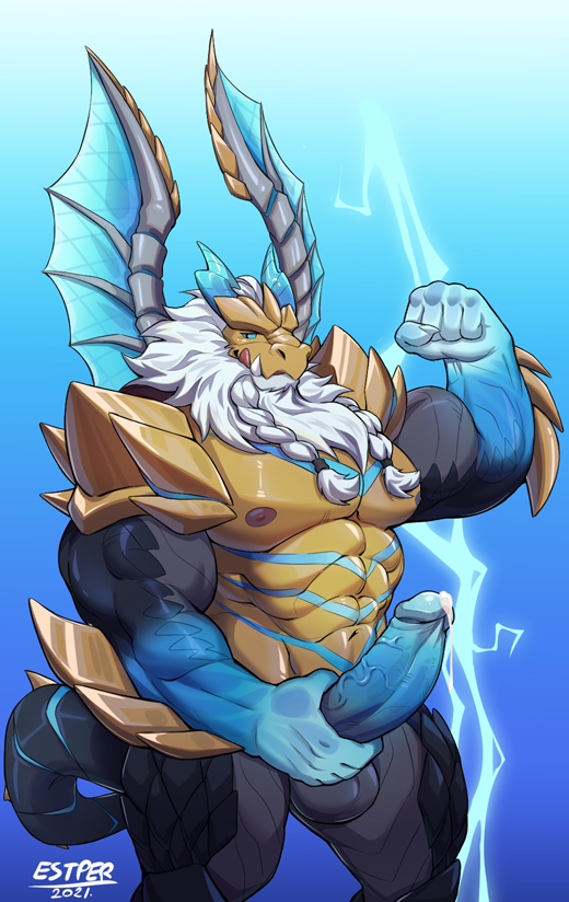 5_fingers abs anthro balls biceps big_muscles black_body black_scales blue_penis bodily_fluids erection fingers flexing flexing_bicep fur genital_fluids genitals gold_scales hair horn light looking_at_viewer male masturbation muscular muscular_anthro muscular_male nipples nude pecs penis precum scales serratus simple_background smile solo tail throbbing tongue triceps vein veiny_penis wings estper league_of_legends mythology riot_games tencent galio_(lol) dragon mythological_creature mythological_scalie scalie lighting