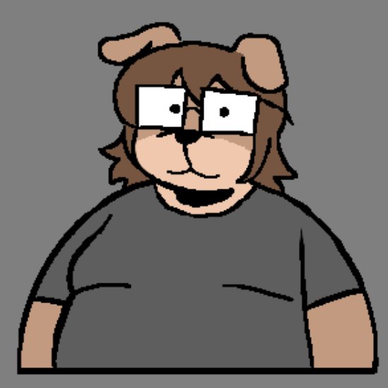 anthro belly black_nose brown_body brown_fur brown_hair clothed clothing countershade_face countershade_fur countershading eyewear floppy_ears front_view fur glasses grey_background grey_clothing grey_shirt grey_topwear hair looking_at_viewer male moobs mouth_closed rectangular_glasses shirt simple_background snout solo tan_body tan_countershading tan_fur topwear cassicat canid canine canis domestic_dog mammal 1:1 2023 character_request digital_media_(artwork) half-length_portrait portrait