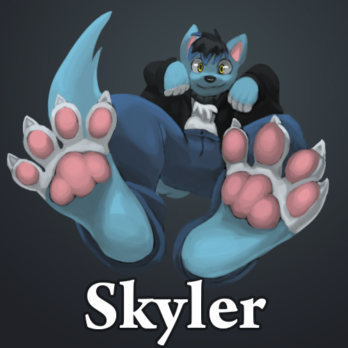 4_toes anthro biped black_hair blue_body blue_fur claws clothing feet foot_focus fur hair hindpaw lying male on_back pawpads paws simple_background solo toe_claws toes ben_the_dragon canid canine mammal skyler_(disambiguation) 1:1 digital_media_(artwork) low_res unavailable_at_source