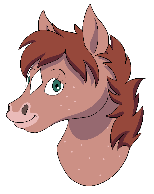 female freckles hair smile solo chocolatechippi bojack_horseman netflix hollyhock_(bojack_horseman) equid equine horse mammal