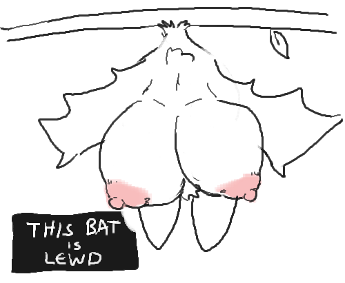 :3 areola bat_ears bat_nose bat_wings big_breasts branch breasts busty_feral cartoon_eyes cheek_tuft dialogue_box facial_tuft fangs female feral flashing flashing_breasts hanging_breasts hanging_by_feet head_tuft huge_breasts leaf membrane_(anatomy) membranous_wings nipples open_mouth open_smile outside pink_areola pink_nipples pussy_tuft smile solo teeth text toony tuft upside_down winged_arms wings lewdicrousart bat mammal low_res monochrome