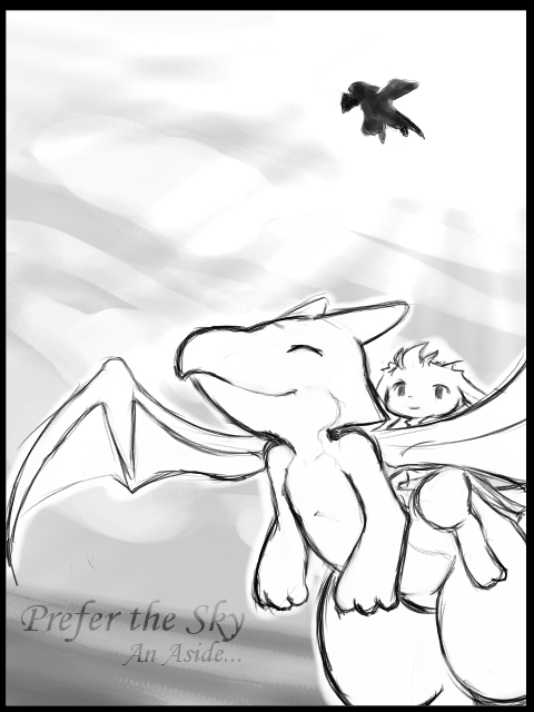 black_border border duo_focus female feral flying group membrane_(anatomy) membranous_wings nude riding silhouette straddling wings asdfjkl03 cave_story mythology dragon lagomorph leporid mammal mimiga mythological_creature mythological_scalie rabbit scalie sky_dragon_(cave_story) 3:4 comic digital_media_(artwork) first_page greyscale monochrome