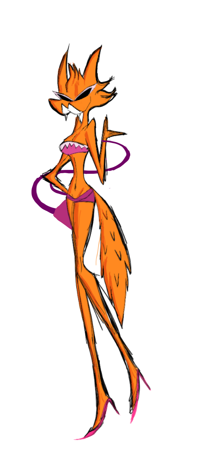 anthro belly bikini clothing eyewear female footwear fur happy lips orange_body orange_fur purse shoes sunglasses swimwear two-piece_swimsuit white_lips rocketpepa the_simpsons domestic_cat felid feline felis mammal alpha_channel hi_res