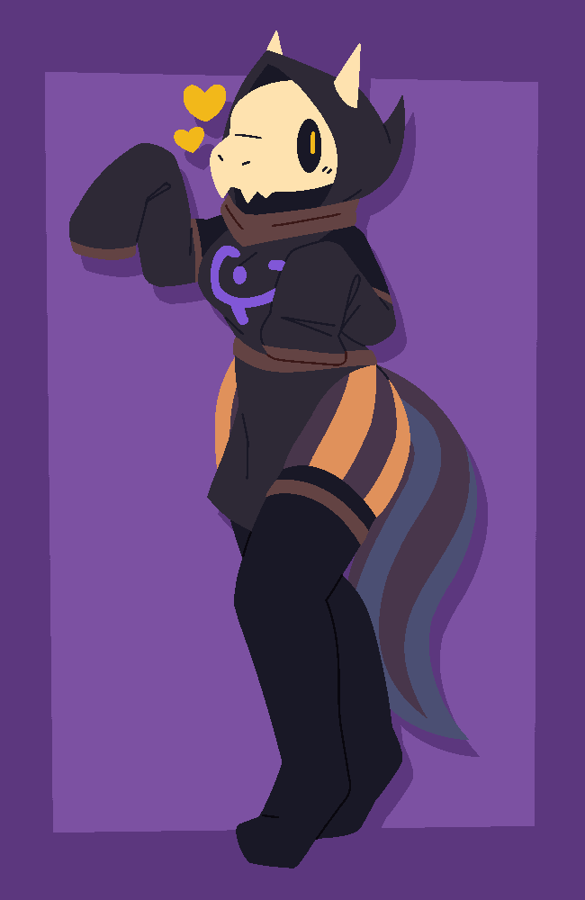 anthro bone boots clothing female footwear heart_symbol hearts_around_head legwear mask robe shoes simple_background skull skull_mask solo thigh_boots thigh_highs fringession chara'dys lizard reptile scalie skink animated