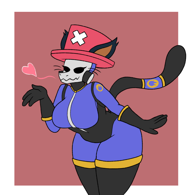 anthro blowing_kiss bone breasts clothing female gloves handwear hat headgear headwear heart_symbol latex latex_clothing latex_gloves latex_handwear latex_skinsuit mask skinsuit skull skull_mask solo tail thick_thighs tight_clothing whiskers wide_hips zipper marcodile team_fortress_2 valve flopyro pyro_(team_fortress_2) caracal caracal_(genus) felid feline humanoid mammal