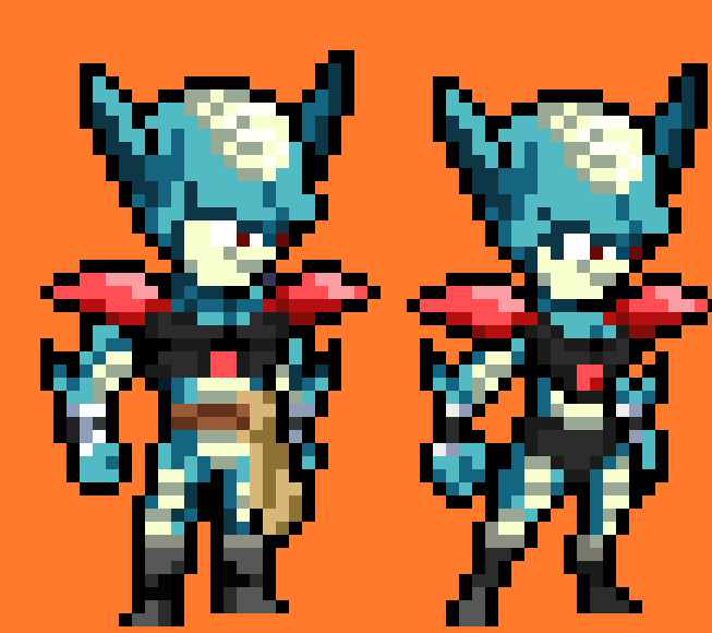 armor blue_body blue_skin crossgender duo duo_focus female group male multicolored_body sprite_art two_tone_body nsfwfromd dragon_ball dragon_ball_z toobi_(dragon_ball) alien alien_humanoid humanoid digital_media_(artwork) pixel_(artwork)