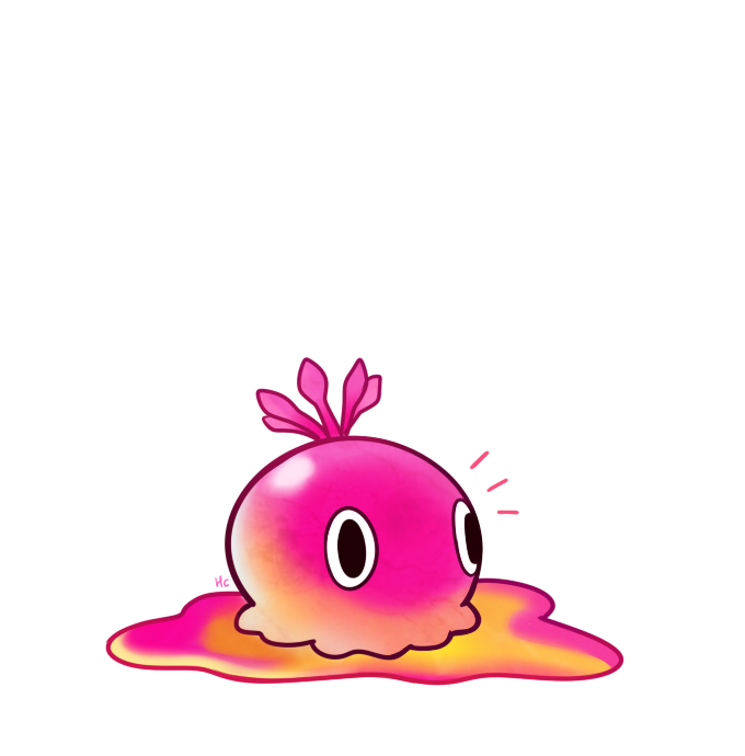 black_eyes not_furry pink_body pink_skin simple_background solo white_background happycrumble mario_bros nintendo super_mario_sunshine goo_creature swoopin'_stu waddling_head 2019 digital_drawing_(artwork) digital_media_(artwork) signature