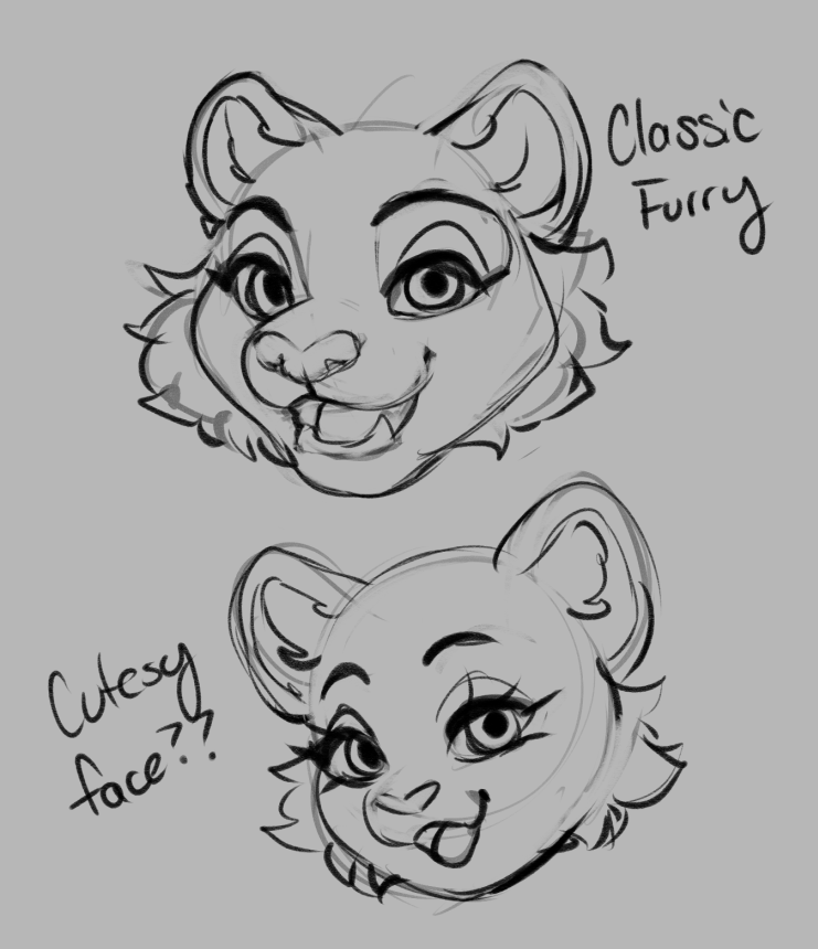 eyelashes fangs female front_view looking_at_viewer open_mouth open_smile simple_background smile solo teeth tiggybloom marzipan_(spottedtigress) felid mammal headshot_portrait monochrome portrait sketch_page
