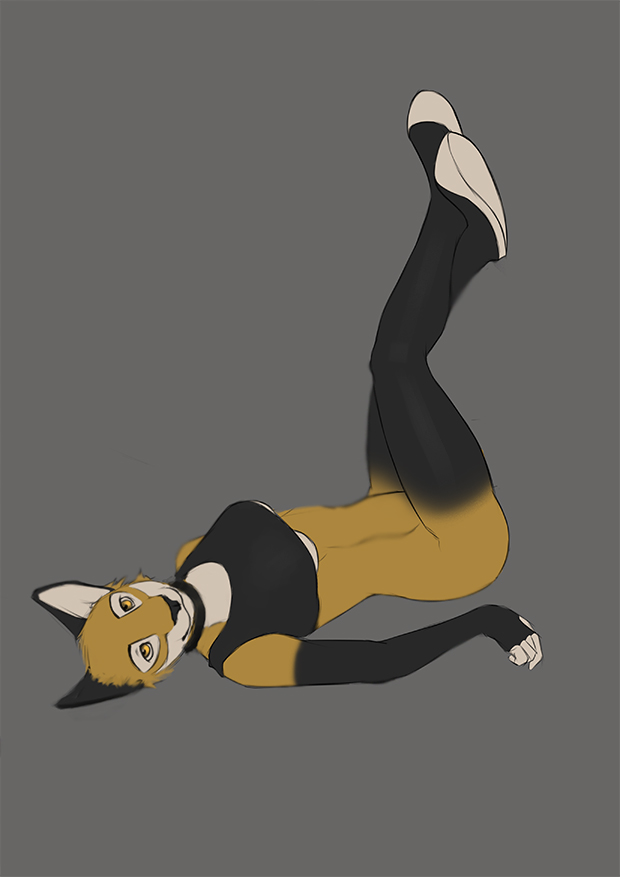 anthro female latex lying solo conditional_dnp latex_(artist) alyx_(latex) canid canine canis domestic_cat felid feline felis hybrid lynx mammal wolf