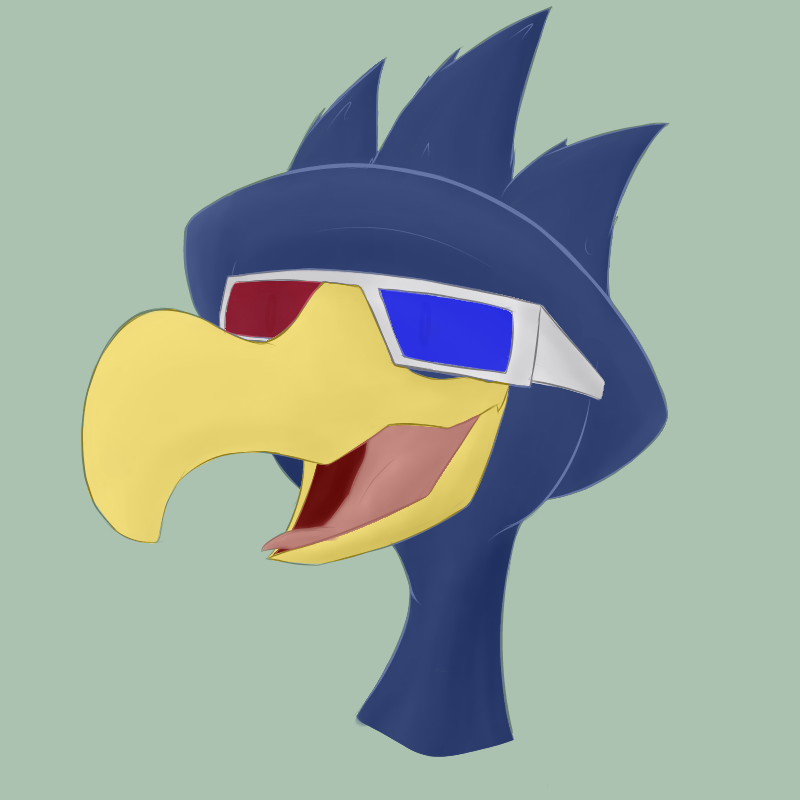 3d_glasses ambiguous_gender beak eyewear glasses open_mouth simple_background solo tongue vagoncho nintendo pokemon linker avian generation_2_pokemon murkrow pokemon_(species) 1:1 icon