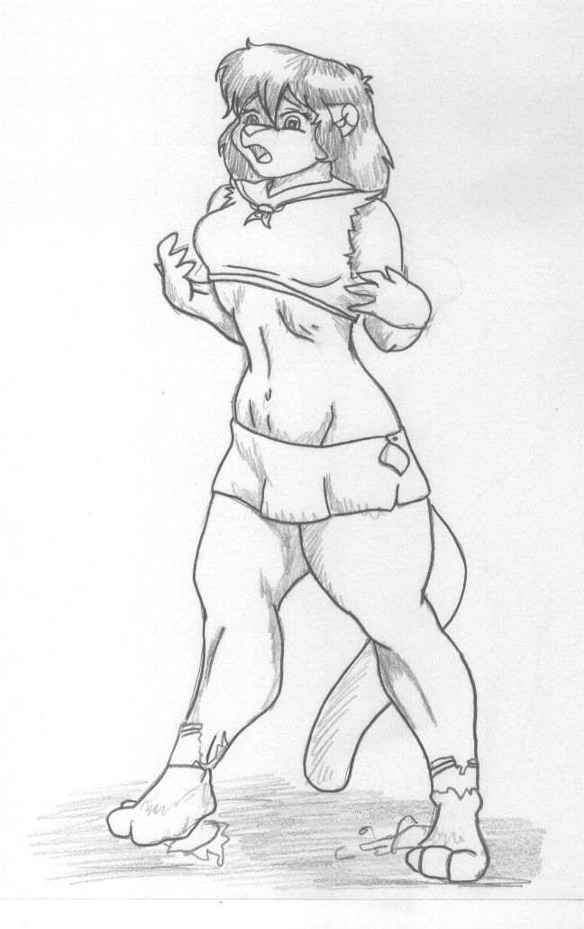 adolescent age_progression anthro bottomwear breasts clothed clothing female footwear hair midriff navel open_mouth shoes skirt socks topwear torn_bottomwear torn_clothing torn_footwear torn_shoes torn_skirt torn_socks torn_topwear transformation young danellz kathy_(danellz) felid lion mammal pantherine 2007 monochrome sketch traditional_media_(artwork)