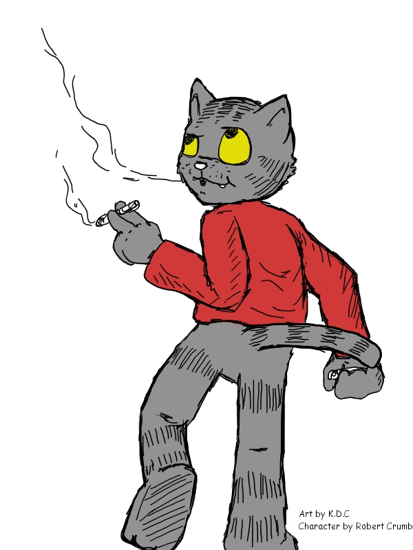 cat smoking shirt