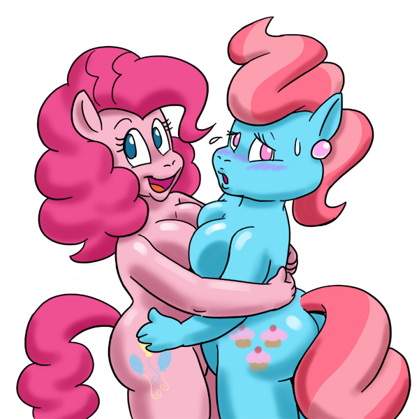 anthro anthrofied blue_eyes blush bodily_fluids breast_squish breasts breasts_frottage cutie_mark duo ear_piercing female female/female hair hand_on_hip hug looking_at_viewer multicolored_hair open_mouth open_smile piercing pink_eyes pink_hair simple_background slightly_chubby smile squish sweat sweatdrop two_tone_hair white_background carelessdoodler friendship_is_magic hasbro my_little_pony mrs._cake_(mlp) pinkie_pie_(mlp) earth_pony equid equine horse mammal pony 1:1 2011 portrait three-quarter_portrait