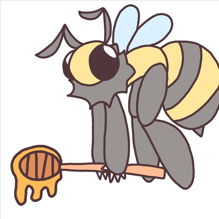 anthro female flying food honey_(food) hovering neck_tuft simple_background solo tuft white_background i11ogica1 arthropod bee hymenopteran insect 1:1