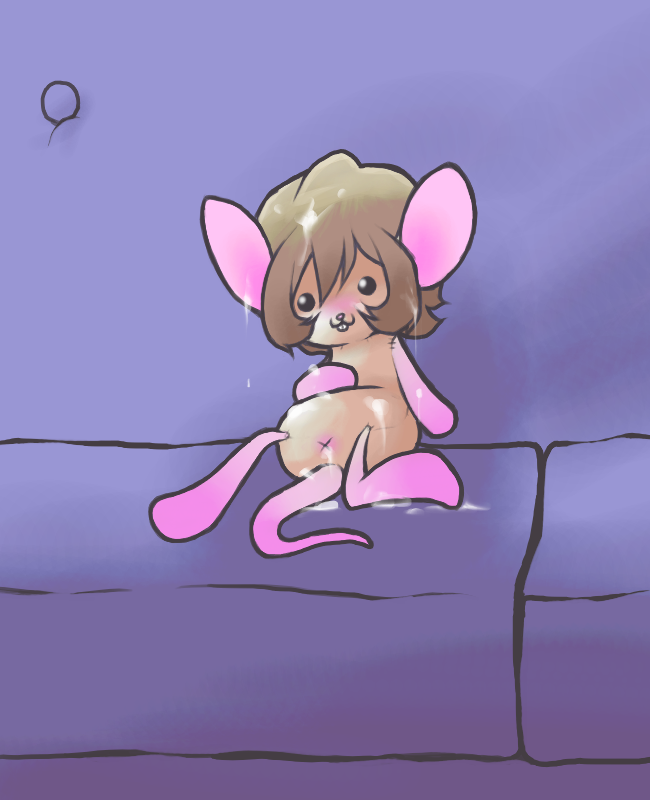 black_eyes bodily_fluids brown_hair buckteeth cum cum_in_hair female furniture genital_fluids hair leaking_cum messy plushie plushophilia sofa solo tail teeth momorodent momo_(momorodent) mammal rodent