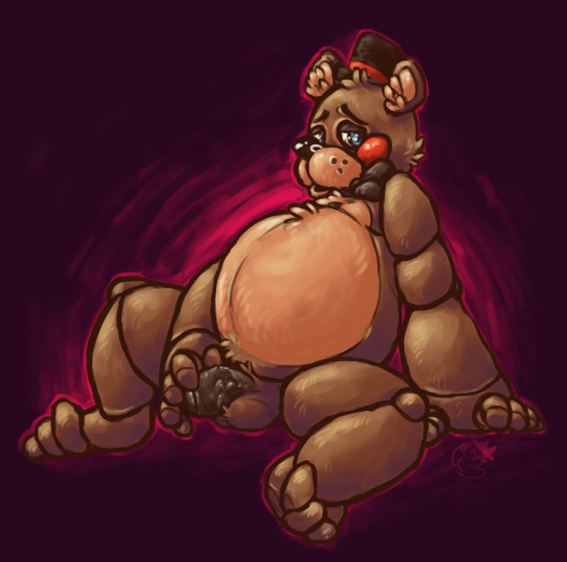 anthro balls belly brown_body brown_fur flaccid fur genitals looking_at_viewer machine male nude overweight overweight_anthro overweight_male penis solo latexkaktus five_nights_at_freddy's five_nights_at_freddy's_2 scottgames toy_freddy_(fnaf) animatronic bear mammal robot