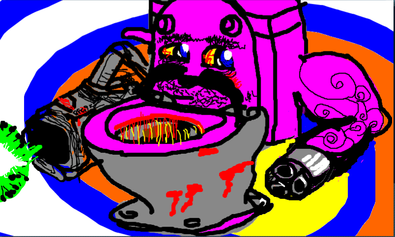 bfg bfg9000 eyebrows facial_hair gun male mustache not_furry ranged_weapon solo toilet weapon what unknown_artist flockdraw animate_inanimate digital_media_(artwork) digital_painting_(artwork) grandfathered_content