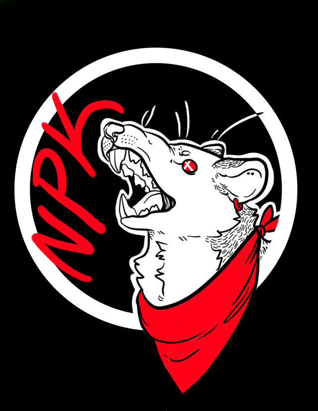 ambiguous_gender black_background buckteeth cheek_tuft ear_piercing ear_ring facial_tuft feral kerchief neck_tuft neckerchief neckwear open_mouth open_smile piercing ring_piercing simple_background smile solo teeth tuft whiskers sinsquest mammal murid murine rat rodent monochrome