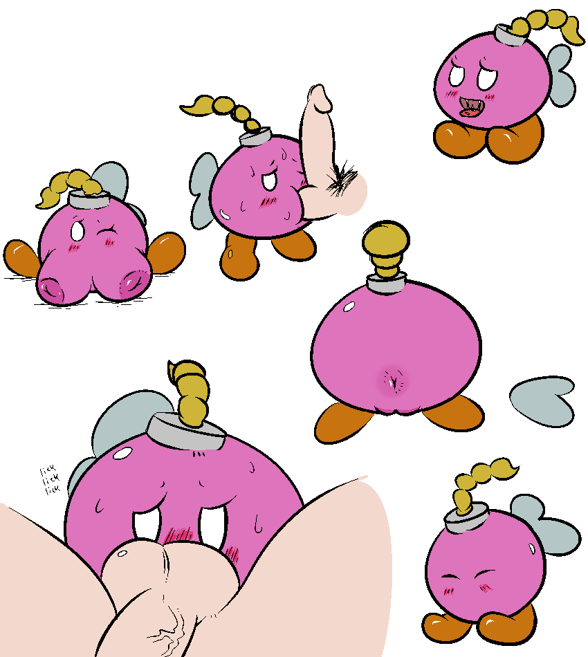 anus ball_suck big_breasts blush bodily_fluids breasts disembodied_penis duo female genitals male male/female not_furry oral penis pussy saliva sex simple_background solo_focus sucking white_background ohgnoll mario_bros nintendo paper_mario bombette animate_inanimate bob-omb living_bomb waddling_head multiple_scenes