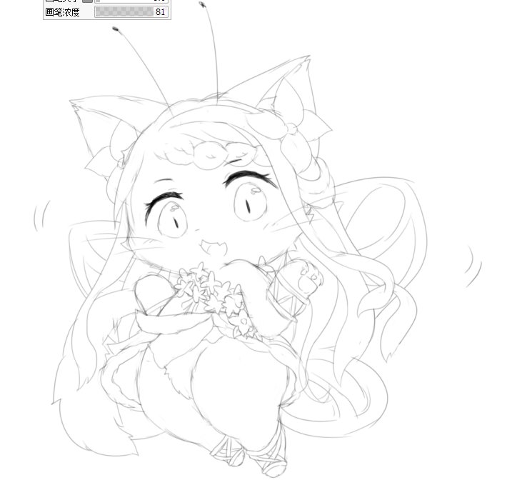 anthro chibi female kemono solo young deaic arthropod butterfly domestic_cat felid feline felis hybrid insect lepidopteran mammal sketch