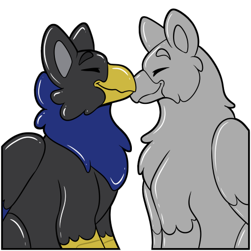 beak black_body duo eyes_closed feathered_wings feathers feral inflatable mane telegram_sticker wings symrea mythology animate_inanimate avian gryphon living_inflatable mythological_avian mythological_creature 1:1 alpha_channel