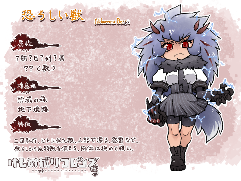 alternate_species angry armwear blue_hair boots bottomwear breasts clothed clothing elbow_gloves electricity electricity_manipulation elemental_manipulation female footwear gloves hair handwear horn humanoidized long_hair necktie red_eyes shirt shoes shorts skirt solo text topwear yagi_mutsuki bloodborne fromsoftware kemono_friends mythology sony_corporation sony_interactive_entertainment abhorrent_beast_(bloodborne) fan_character animal_humanoid beast_(bloodborne) canid canid_humanoid canine canine_humanoid canis electricity_creature elemental_creature humanoid mammal mammal_humanoid mythological_canine mythological_creature werecanid werecanine werecreature werewolf wolf wolf_humanoid 4:3 crossover japanese_text translated