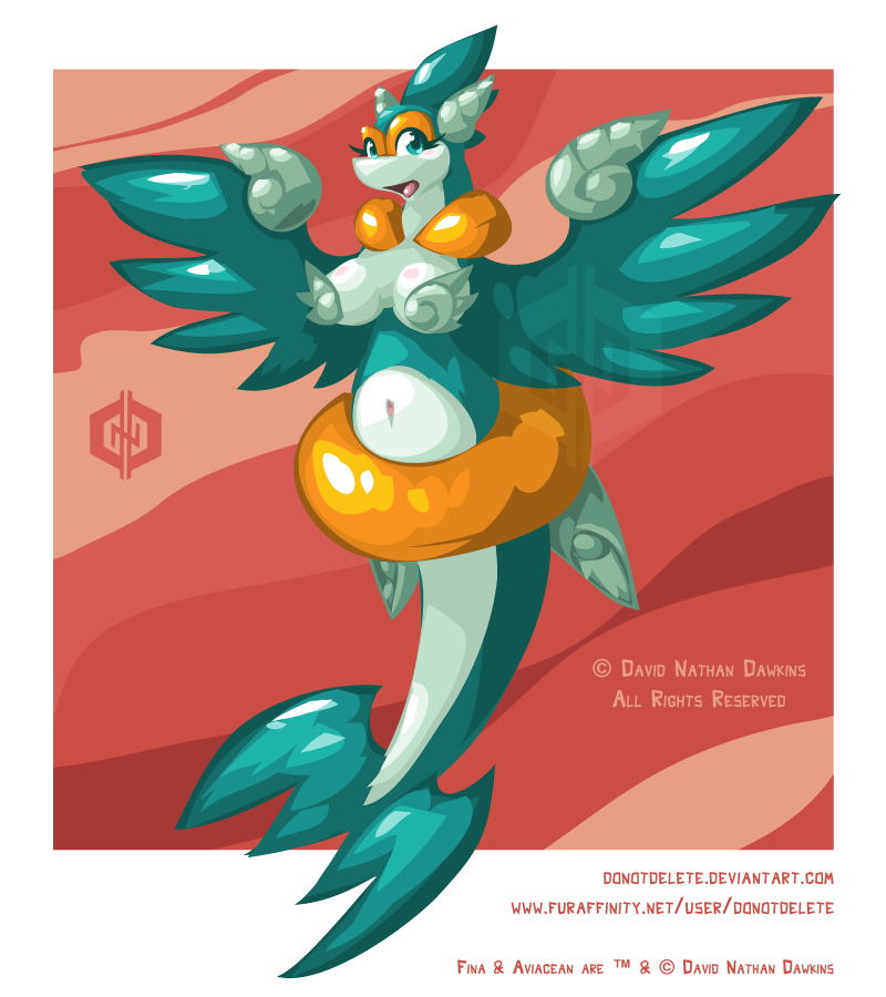 anthro big_breasts blush breasts eyelashes feathered_wings feathers female green_eyes inflatable looking_at_viewer open_mouth pool_toy slightly_chubby solo swim_ring wings donotdelete fina aviacean avian cetacean mammal marine distracting_watermark watermark