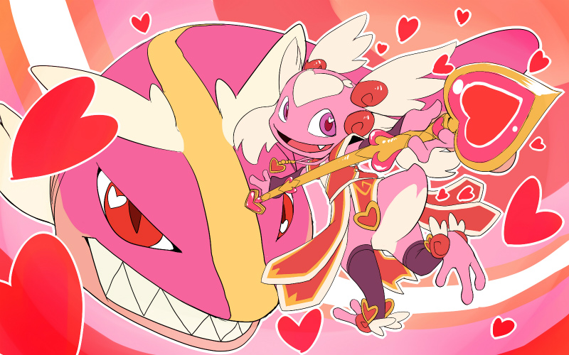 ambiguous_gender anthro clothing duo heart_symbol melee_weapon polearm smile trident weapon manmosu_marimo league_of_legends riot_games tencent fizz_(lol) longtooth fish mammal marine yordle 16:10 2015 digital_media_(artwork) widescreen