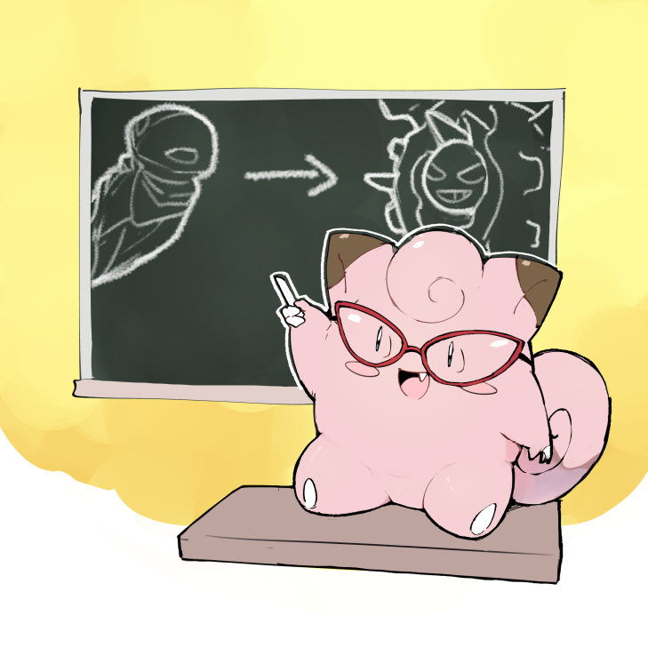 ambiguous_gender blue_eyes blush brown_body brown_fur chalkboard curled_hair eyewear featureless_crotch feral fur glasses hair information_board interspecies nude phallic pink_body pink_fur sex_education solo suggestive teacher teaching dodudoru clefairy_says nintendo pokemon pokemon_stadium clefairy cloyster generation_1_pokemon kakuna mammal pokemon_(species) 1:1 2020